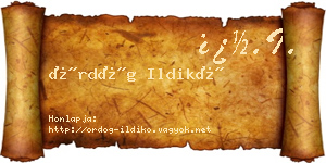 Ördög Ildikó névjegykártya